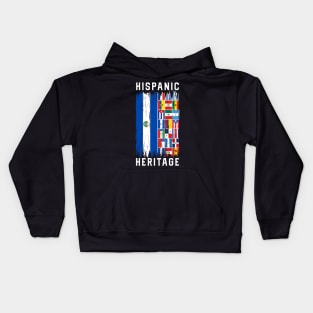 Vintage Half El Salvador Flag Hispanic Heritage Month Kids Hoodie